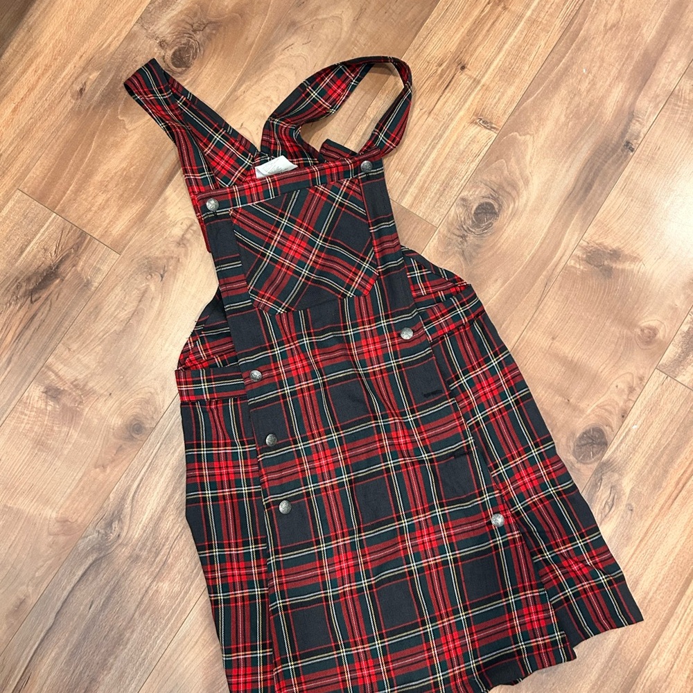 Vintage No Boundaries Tartan Pinafore Skort